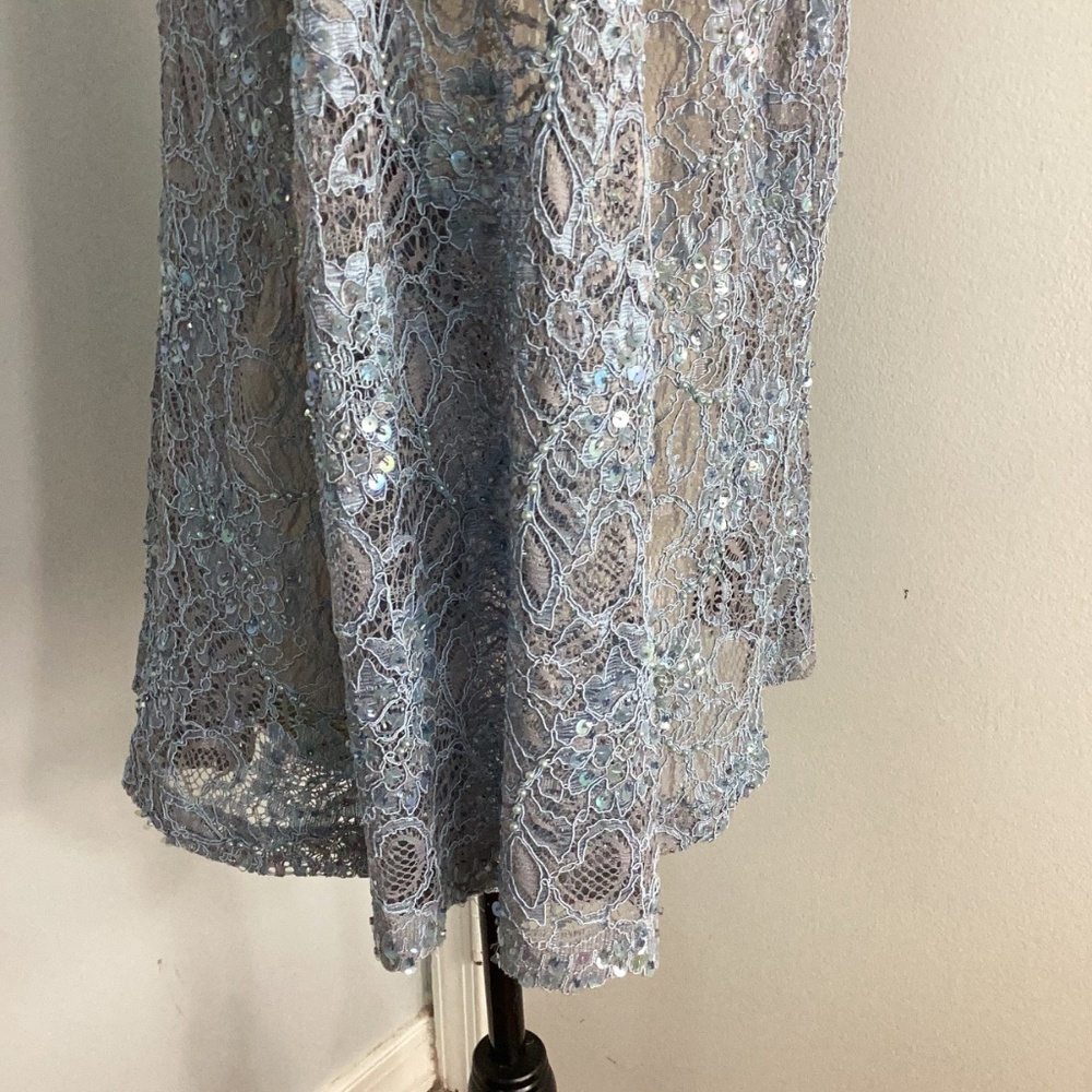 VTG 80-S KAREN MILLER  PLUS 20W SPECIAL EVENT BLUE LACE CARDIGAN BEADS S… - Picture 9 of 13